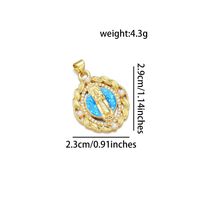 1 Piece 23*29mm 25*31mm Copper Pearl Zircon 18K Gold Plated Human Oval Polished Pendant sku image 5