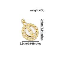 1 Piece 23*29mm 25*31mm Copper Pearl Zircon 18K Gold Plated Human Oval Polished Pendant sku image 6
