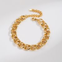 304 Stainless Steel 18K Gold Plated Simple Style Classic Style Plating Solid Color Bracelets main image 3