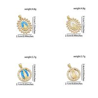 1 Piece 23*29mm 25*31mm Copper Pearl Zircon 18K Gold Plated Human Oval Polished Pendant main image 2