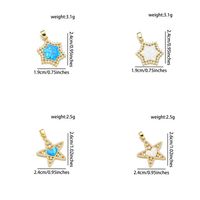 1 Piece 19 * 20mm 19 * 24mm 24*26mm Copper Shell Zircon 18K Gold Plated Star Heart Shape Polished Pendant main image 3