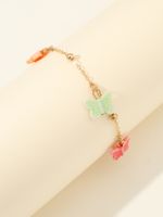 Casual Beach Simple Style Heart Shape Butterfly Shell Alloy Chain Hollow Out Women's Bracelets sku image 1