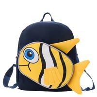 Unisex Canvas Polyester Cartoon Cute Square Zipper Functional Backpack sku image 1