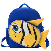 Unisex Canvas Polyester Cartoon Cute Square Zipper Functional Backpack sku image 3