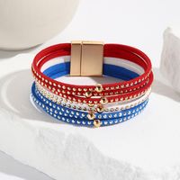 Estilo Étnico Estilo Clásico Circulo Bandera Estadounidense Cuero Sintético Enchapado Mujeres Brazalete main image 1