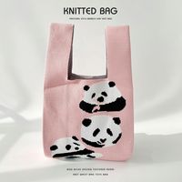 Women's Medium Knit Animal Cute Basic Open Handbag sku image 5