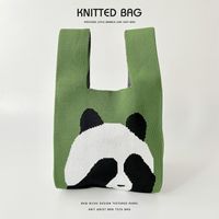 Women's Medium Knit Animal Cute Basic Open Handbag sku image 4