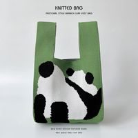 Women's Medium Knit Animal Cute Basic Open Handbag sku image 9