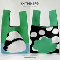 Women's Medium Knit Animal Cute Basic Open Handbag sku image 13