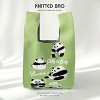 Women's Medium Knit Animal Cute Basic Open Handbag sku image 15