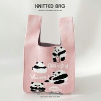 Women's Medium Knit Animal Cute Basic Open Handbag sku image 14