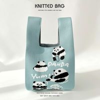 Women's Medium Knit Animal Cute Basic Open Handbag sku image 16