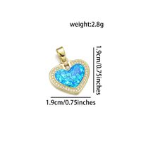 1 Pièce 19*20mm 19*24mm 24*26mm Le Cuivre Coquille Zircon Plaqué Or 18K Star Forme De Cœur Brillant Pendentif sku image 5