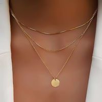 Wholesale Jewelry IG Style Simple Style Round Alloy Three Layer Necklace sku image 1
