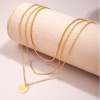Wholesale Jewelry IG Style Simple Style Round Alloy Three Layer Necklace main image 1
