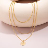 Wholesale Jewelry IG Style Simple Style Round Alloy Three Layer Necklace main image 3
