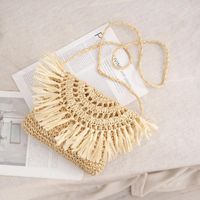 Women's Small Straw Solid Color Vacation Beach Weave Buckle Straw Bag main image 7