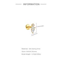 1 Piece Ear Cartilage Rings & Studs Casual Simple Style Geometric Bow Knot Sterling Silver Plating Inlay Zircon Ear Cartilage Rings & Studs main image 3