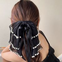 Women's Sweet Bow Knot Cloth Pearl Hair Claws main image 5