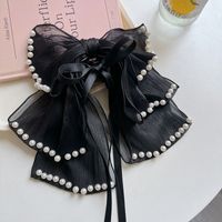 Women's Sweet Bow Knot Cloth Pearl Hair Claws sku image 1