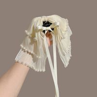 Women's Sweet Bow Knot Cloth Pearl Hair Claws sku image 2