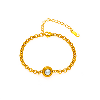 Edelstahl 304 18 Karat Vergoldet Einfacher Stil Klassischer Stil Überzug Inlay Einfarbig Perle Armbänder sku image 1