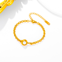 Edelstahl 304 18 Karat Vergoldet Einfacher Stil Klassischer Stil Überzug Inlay Einfarbig Perle Armbänder main image 1