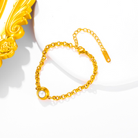 Edelstahl 304 18 Karat Vergoldet Einfacher Stil Klassischer Stil Überzug Inlay Einfarbig Perle Armbänder main image 5