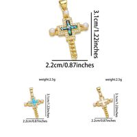 1 Piece 18 * 31mm 19 * 25mm 22*31mm Copper Pearl Zircon 18K Gold Plated Cross Polished Pendant main image 3