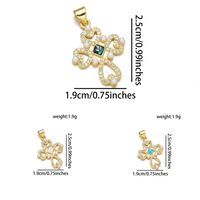 1 Piece 18 * 31mm 19 * 25mm 22*31mm Copper Pearl Zircon 18K Gold Plated Cross Polished Pendant main image 4