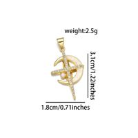 1 Piece 18 * 31mm 19 * 25mm 22*31mm Copper Pearl Zircon 18K Gold Plated Cross Polished Pendant sku image 3