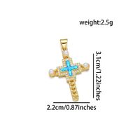 1 Piece 18 * 31mm 19 * 25mm 22*31mm Copper Pearl Zircon 18K Gold Plated Cross Polished Pendant sku image 4