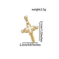 1 Piece 18 * 31mm 19 * 25mm 22*31mm Copper Pearl Zircon 18K Gold Plated Cross Polished Pendant sku image 6