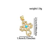 1 Piece 18 * 31mm 19 * 25mm 22*31mm Copper Pearl Zircon 18K Gold Plated Cross Polished Pendant sku image 7