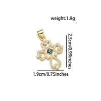 1 Piece 18 * 31mm 19 * 25mm 22*31mm Copper Pearl Zircon 18K Gold Plated Cross Polished Pendant sku image 8