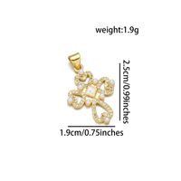 1 Piece 18 * 31mm 19 * 25mm 22*31mm Copper Pearl Zircon 18K Gold Plated Cross Polished Pendant sku image 9