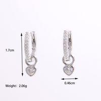 1 Paire Élégant Romantique Brillant Forme De Cœur Incruster Argent Sterling Zircon Plaqué Or 14K Or Blanc Plaqué Boucles D'oreilles main image 2