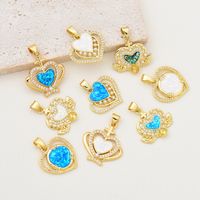 1 Piece 19*28mm 20 * 21mm 21 * 24mm Copper Pearl Zircon 18K Gold Plated Heart Shape Wings Polished Pendant main image 6