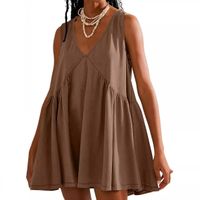 Women's Regular Dress Streetwear V Neck Sleeveless Solid Color Knee-Length Holiday Daily main image 4