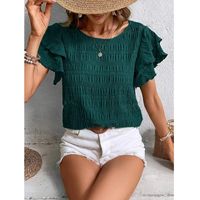 Women's T-shirt Short Sleeve Blouses Streetwear Solid Color main image 2