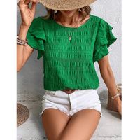 Women's T-shirt Short Sleeve Blouses Streetwear Solid Color main image 5