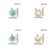 1 Piece 19*28mm 20 * 21mm 21 * 24mm Copper Pearl Zircon 18K Gold Plated Heart Shape Wings Polished Pendant main image 3