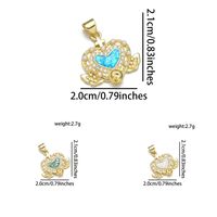 1 Piece 19*28mm 20 * 21mm 21 * 24mm Copper Pearl Zircon 18K Gold Plated Heart Shape Wings Polished Pendant main image 2