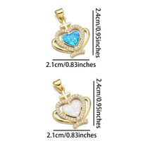 1 Piece 19*28mm 20 * 21mm 21 * 24mm Copper Pearl Zircon 18K Gold Plated Heart Shape Wings Polished Pendant main image 4
