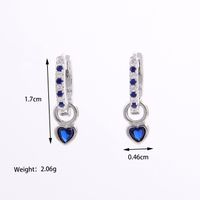 1 Pair Elegant Romantic Shiny Heart Shape Inlay Sterling Silver Zircon 14K Gold Plated White Gold Plated Drop Earrings sku image 10