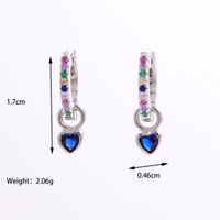 1 Pair Elegant Romantic Shiny Heart Shape Inlay Sterling Silver Zircon 14K Gold Plated White Gold Plated Drop Earrings sku image 11