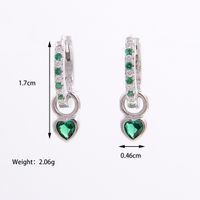 1 Pair Elegant Romantic Shiny Heart Shape Inlay Sterling Silver Zircon 14K Gold Plated White Gold Plated Drop Earrings sku image 12
