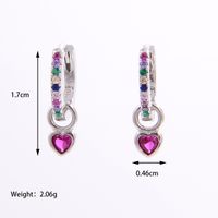 1 Pair Elegant Romantic Shiny Heart Shape Inlay Sterling Silver Zircon 14K Gold Plated White Gold Plated Drop Earrings sku image 15