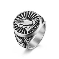 Retro Simple Style Gesture 304 Stainless Steel 18K Gold Plated Unisex Rings sku image 3