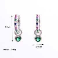 1 Pair Elegant Romantic Shiny Heart Shape Inlay Sterling Silver Zircon 14K Gold Plated White Gold Plated Drop Earrings sku image 13